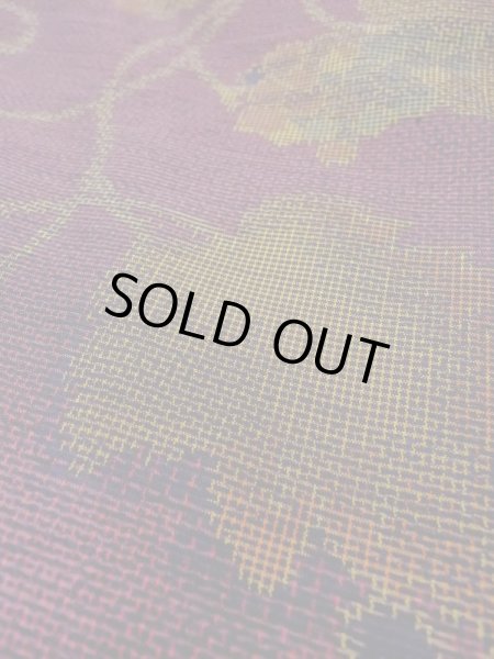 画像8: M1108Q Mint  女性用 紬  シルク（正絹）   紫色, 葉 【中古】 【USED】 【リサイクル】 ★★★★☆ (8)