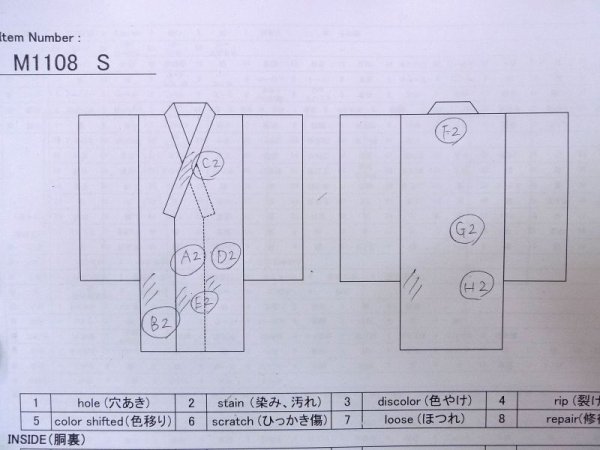 画像13: M1108S  女性用 紬  シルク(正絹)   藍, 四角 【中古】 【USED】 【リサイクル】 ★★★☆☆ (13)