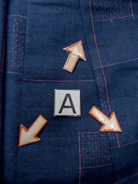 画像14: M1108S  女性用 紬  シルク(正絹)   藍, 四角 【中古】 【USED】 【リサイクル】 ★★★☆☆ (14)