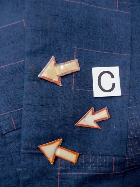 画像16: M1108S  女性用 紬  シルク(正絹)   藍, 四角 【中古】 【USED】 【リサイクル】 ★★★☆☆ (16)