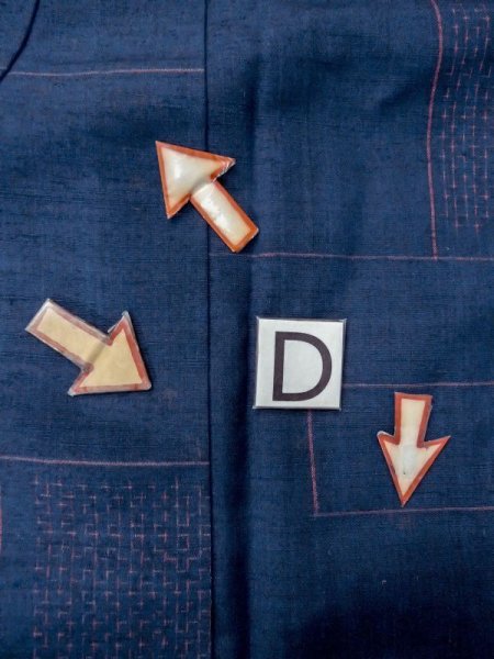 画像17: M1108S  女性用 紬  シルク(正絹)   藍, 四角 【中古】 【USED】 【リサイクル】 ★★★☆☆ (17)