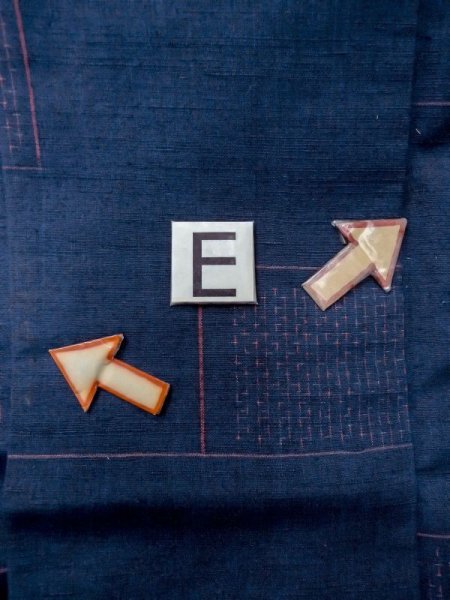 画像18: M1108S  女性用 紬  シルク(正絹)   藍, 四角 【中古】 【USED】 【リサイクル】 ★★★☆☆ (18)