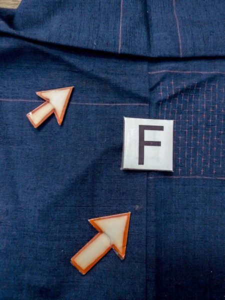 画像19: M1108S  女性用 紬  シルク(正絹)   藍, 四角 【中古】 【USED】 【リサイクル】 ★★★☆☆ (19)