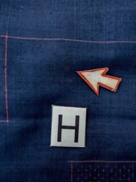 画像21: M1108S  女性用 紬  シルク(正絹)   藍, 四角 【中古】 【USED】 【リサイクル】 ★★★☆☆ (21)