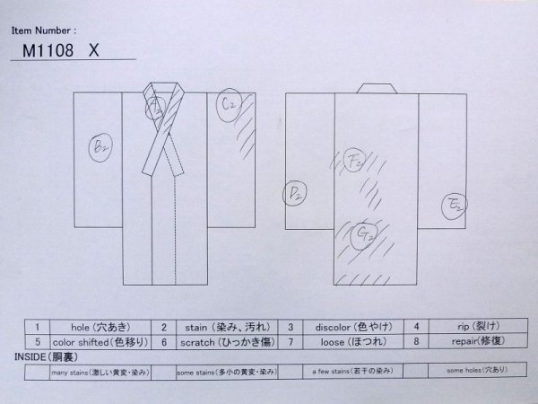 画像11: M1108X  女性用 紬  シルク(正絹)   ベージュ, ぼかし 【中古】 【USED】 【リサイクル】 ★★☆☆☆ (11)