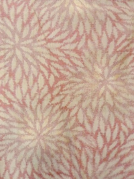 画像4: M1109B  女性用 単衣 使用感あり シルク(正絹)   ベージュ, 花 【中古】 【USED】 【リサイクル】 ★★☆☆☆ (4)