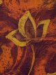 画像6: M1121C  女性用 羽織  シルク（正絹） 深い 鮮やか 橙色, 花 【中古】 【USED】 【リサイクル】 ★★★★★ (6)