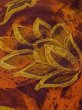 画像7: M1121C  女性用 羽織  シルク（正絹） 深い 鮮やか 橙色, 花 【中古】 【USED】 【リサイクル】 ★★★★★ (7)