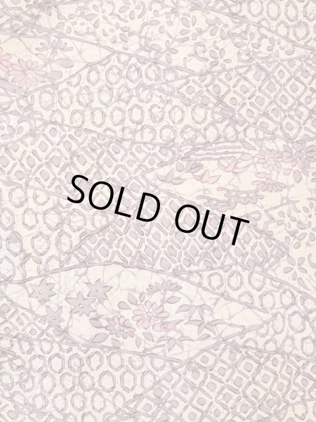 画像3: M1121I  女性用 羽織  シルク（正絹）  灰色がかった 紫色, 花 【中古】 【USED】 【リサイクル】 ★★☆☆☆ (3)