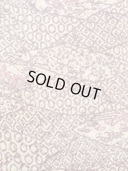 画像4: M1121I  女性用 羽織  シルク（正絹）  灰色がかった 紫色, 花 【中古】 【USED】 【リサイクル】 ★★☆☆☆ (4)