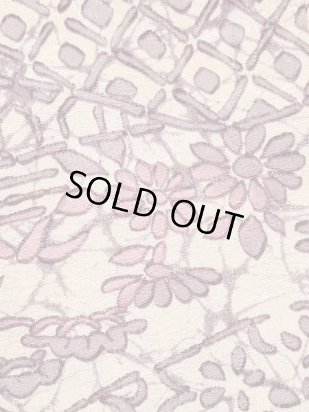 画像5: M1121I  女性用 羽織  シルク（正絹）  灰色がかった 紫色, 花 【中古】 【USED】 【リサイクル】 ★★☆☆☆ (5)