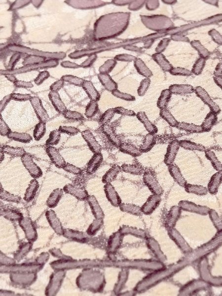 画像9: M1121I  女性用 羽織  シルク(正絹)  灰色がかった 紫色, 花 【中古】 【USED】 【リサイクル】 ★★☆☆☆ (9)