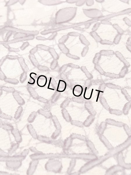 画像9: M1121I  女性用 羽織  シルク（正絹）  灰色がかった 紫色, 花 【中古】 【USED】 【リサイクル】 ★★☆☆☆ (9)