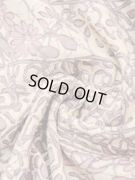 画像11: M1121I  女性用 羽織  シルク（正絹）  灰色がかった 紫色, 花 【中古】 【USED】 【リサイクル】 ★★☆☆☆ (11)