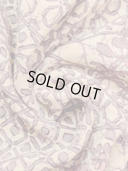 画像12: M1121I  女性用 羽織  シルク（正絹）  灰色がかった 紫色, 花 【中古】 【USED】 【リサイクル】 ★★☆☆☆ (12)