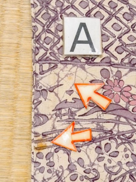 画像14: M1121I  女性用 羽織  シルク(正絹)  灰色がかった 紫色, 花 【中古】 【USED】 【リサイクル】 ★★☆☆☆ (14)