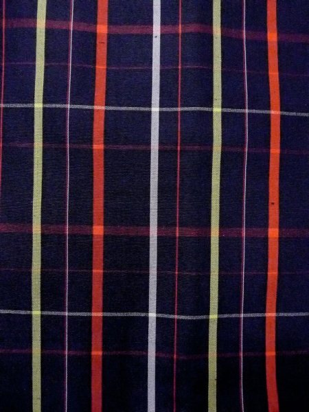 画像7: M1121J Mint  女性用 羽織  シルク(正絹)   藍, チェック柄 【中古】 【USED】 【リサイクル】 ★★★★☆ (7)