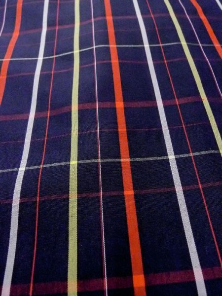 画像8: M1121J Mint  女性用 羽織  シルク(正絹)   藍, チェック柄 【中古】 【USED】 【リサイクル】 ★★★★☆ (8)