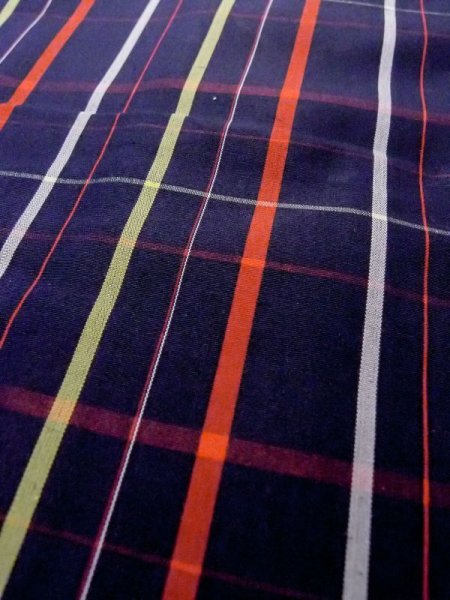 画像9: M1121J Mint  女性用 羽織  シルク(正絹)   藍, チェック柄 【中古】 【USED】 【リサイクル】 ★★★★☆ (9)