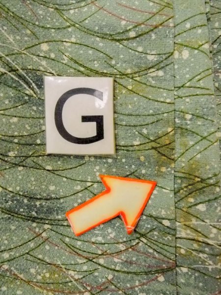 画像20: M1121K  女性用 羽織  シルク(正絹)  淡い 緑色, 芝草 【中古】 【USED】 【リサイクル】 ★★☆☆☆ (20)