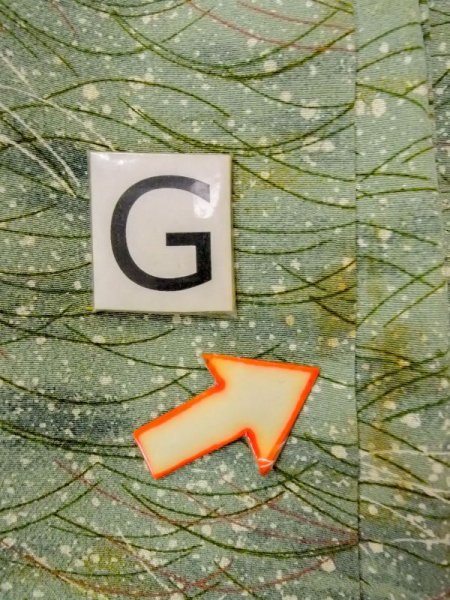 画像21: M1121K  女性用 羽織  シルク(正絹)  淡い 緑色, 芝草 【中古】 【USED】 【リサイクル】 ★★☆☆☆ (21)