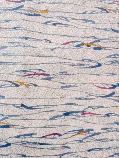 画像4: M1121L  女性用 羽織  シルク(正絹)   ベージュ, 抽象的模様 【中古】 【USED】 【リサイクル】 ★★★☆☆ (4)