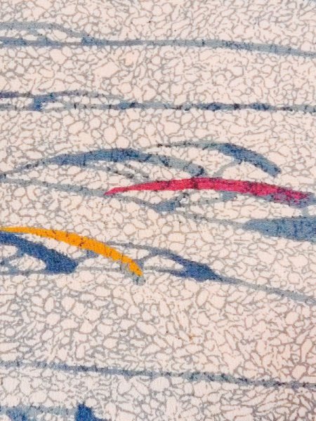 画像5: M1121L  女性用 羽織  シルク(正絹)   ベージュ, 抽象的模様 【中古】 【USED】 【リサイクル】 ★★★☆☆ (5)