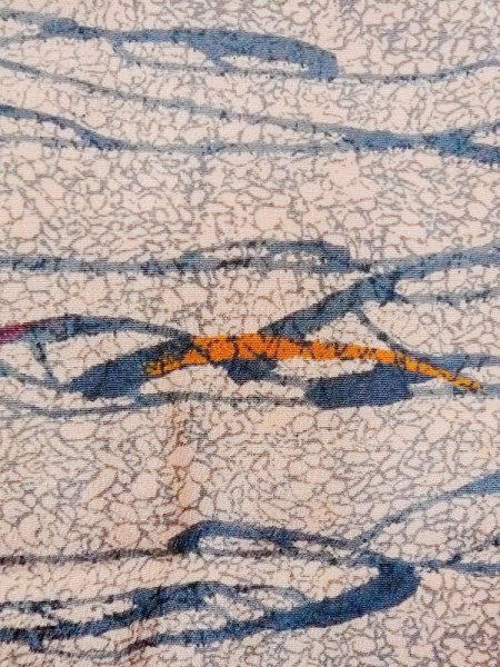 画像6: M1121L  女性用 羽織  シルク(正絹)   ベージュ, 抽象的模様 【中古】 【USED】 【リサイクル】 ★★★☆☆ (6)