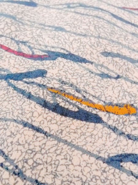 画像8: M1121L  女性用 羽織  シルク(正絹)   ベージュ, 抽象的模様 【中古】 【USED】 【リサイクル】 ★★★☆☆ (8)