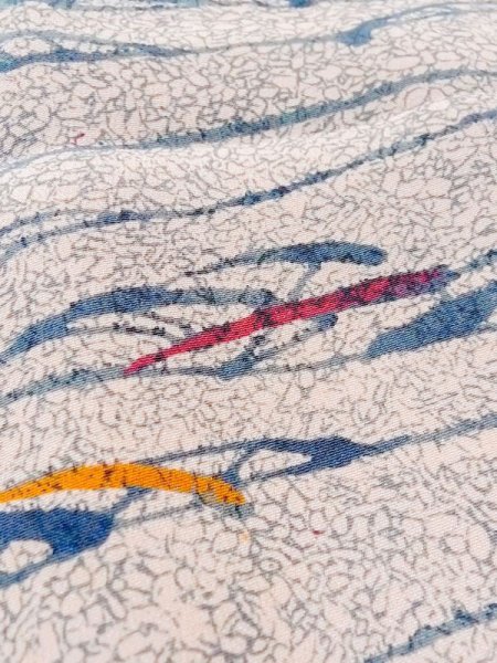 画像9: M1121L  女性用 羽織  シルク(正絹)   ベージュ, 抽象的模様 【中古】 【USED】 【リサイクル】 ★★★☆☆ (9)