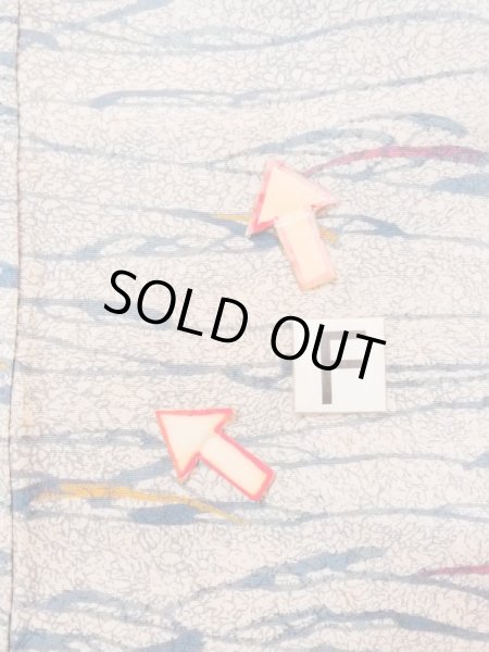 画像19: M1121L  女性用 羽織  シルク（正絹）   ベージュ, 抽象的模様 【中古】 【USED】 【リサイクル】 ★★★☆☆ (19)