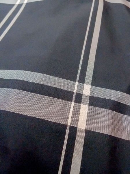 画像8: M1121M  女性用 羽織  シルク(正絹)   黒, チェック柄 【中古】 【USED】 【リサイクル】 ★★★☆☆ (8)