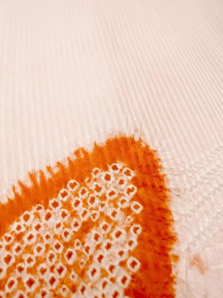 画像10: M1121N  女性用 羽織  シルク(正絹) 淡い 薄い 桃色, 鳥 【中古】 【USED】 【リサイクル】 ★★☆☆☆ (10)