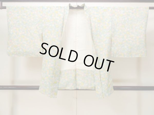 画像1: M1121O Mint  女性用 羽織  シルク（正絹）   マルチカラー, 花 【中古】 【USED】 【リサイクル】 ★★★★☆ (1)