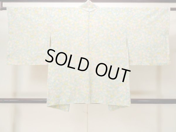 画像2: M1121O Mint  女性用 羽織  シルク（正絹）   マルチカラー, 花 【中古】 【USED】 【リサイクル】 ★★★★☆ (2)