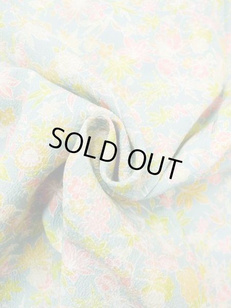 画像11: M1121O Mint  女性用 羽織  シルク（正絹）   マルチカラー, 花 【中古】 【USED】 【リサイクル】 ★★★★☆ (11)