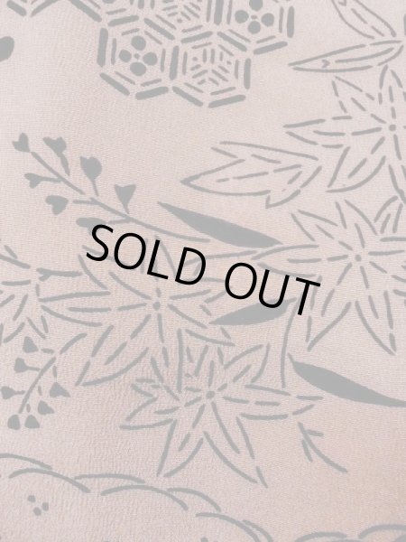 画像6: M1121P  女性用 羽織  シルク（正絹）  淡い 茶色, 菊 【中古】 【USED】 【リサイクル】 ★★★☆☆ (6)