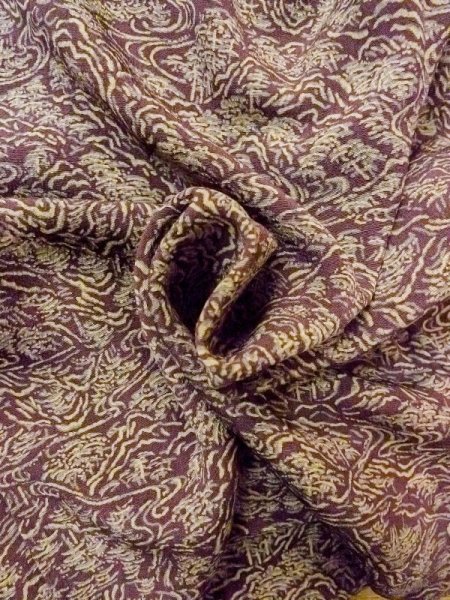 画像12: M1121U  女性用 羽織  シルク（正絹） 淡い 灰色がかった 紫色, 山 【中古】 【USED】 【リサイクル】 ★★☆☆☆ (12)