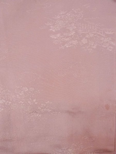 画像3: M1121W  女性用 羽織  シルク(正絹)  灰色がかった 桃色, 菊 【中古】 【USED】 【リサイクル】 ★★★☆☆ (3)