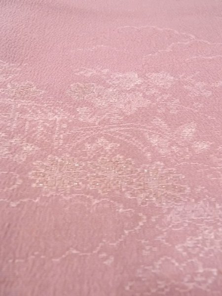 画像8: M1121W  女性用 羽織  シルク(正絹)  灰色がかった 桃色, 菊 【中古】 【USED】 【リサイクル】 ★★★☆☆ (8)