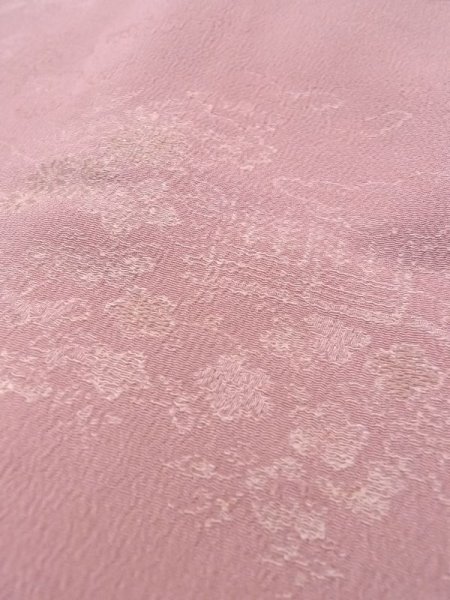 画像9: M1121W  女性用 羽織  シルク(正絹)  灰色がかった 桃色, 菊 【中古】 【USED】 【リサイクル】 ★★★☆☆ (9)