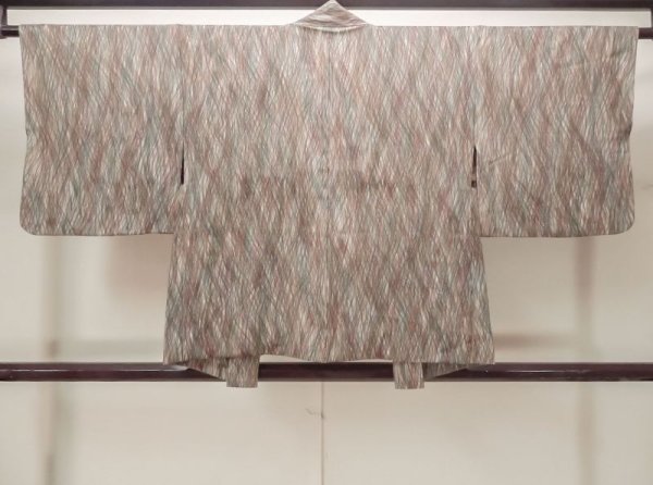 画像2: M1122A Mint  女性用 羽織  シルク(正絹)   茶色, 線 【中古】 【USED】 【リサイクル】 ★★★★☆ (2)