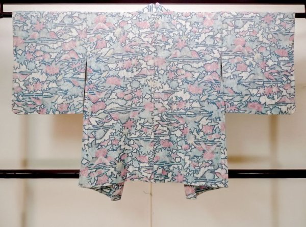 画像2: M1122C  女性用 羽織  シルク(正絹)   マルチカラー, ぼたん 【中古】 【USED】 【リサイクル】 ★★★☆☆ (2)