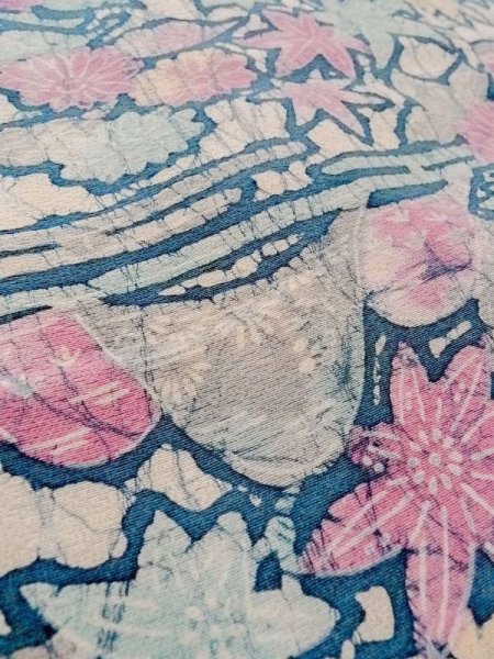 画像10: M1122C  女性用 羽織  シルク(正絹)   マルチカラー, ぼたん 【中古】 【USED】 【リサイクル】 ★★★☆☆ (10)