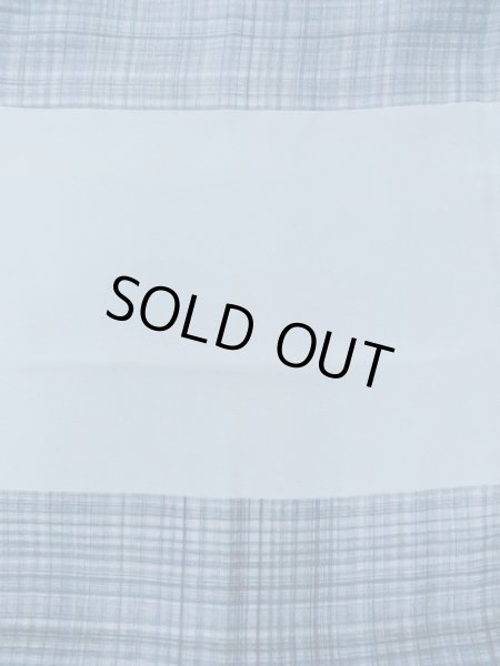 画像4: M1128E  男性用襦袢  シルク（正絹）  灰色がかった 水色, チェック柄 【中古】 【USED】 【リサイクル】 ★★★☆☆ (4)