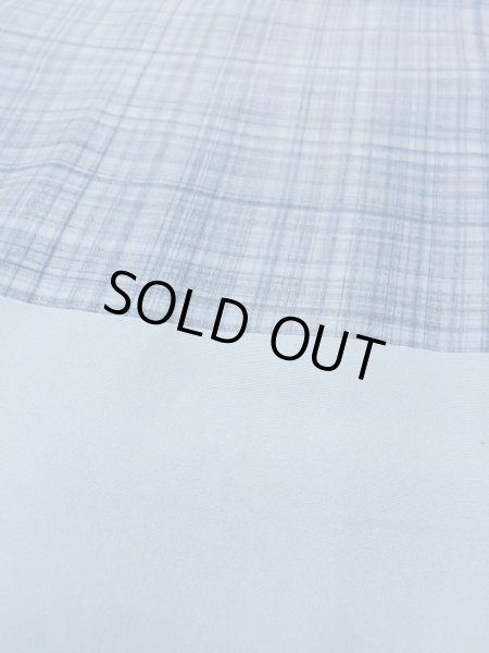 画像9: M1128E  男性用襦袢  シルク（正絹）  灰色がかった 水色, チェック柄 【中古】 【USED】 【リサイクル】 ★★★☆☆ (9)