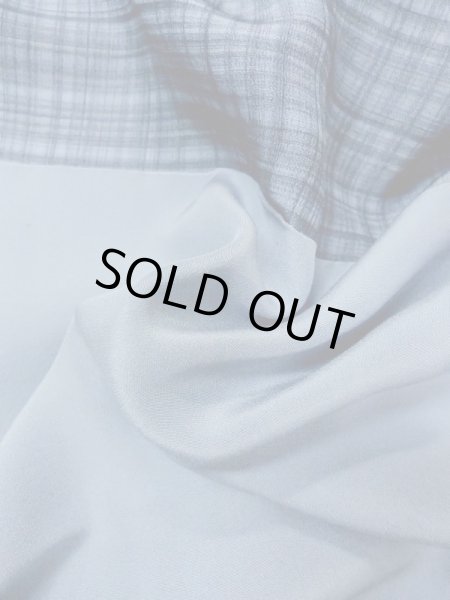 画像11: M1128E  男性用襦袢  シルク（正絹）  灰色がかった 水色, チェック柄 【中古】 【USED】 【リサイクル】 ★★★☆☆ (11)