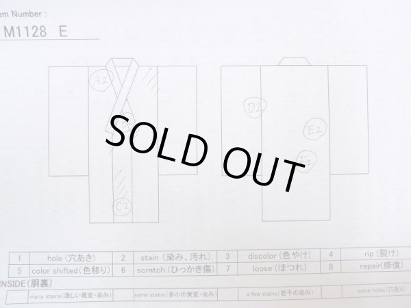 画像13: M1128E  男性用襦袢  シルク（正絹）  灰色がかった 水色, チェック柄 【中古】 【USED】 【リサイクル】 ★★★☆☆ (13)
