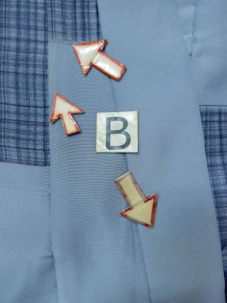 画像15: M1128E  男性用襦袢  シルク（正絹）  灰色がかった 水色, チェック柄 【中古】 【USED】 【リサイクル】 ★★★☆☆ (15)