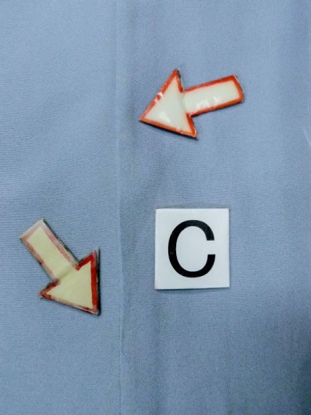 画像16: M1128E  男性用襦袢  シルク（正絹）  灰色がかった 水色, チェック柄 【中古】 【USED】 【リサイクル】 ★★★☆☆ (16)